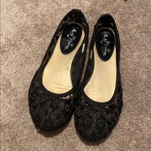 Black Lace Flats